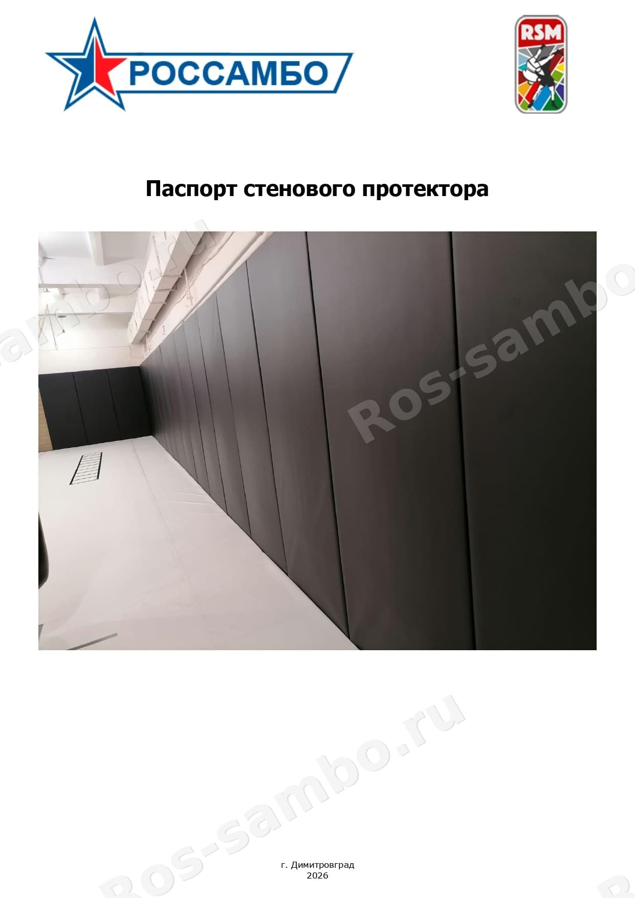 Паспорт стенового протектора