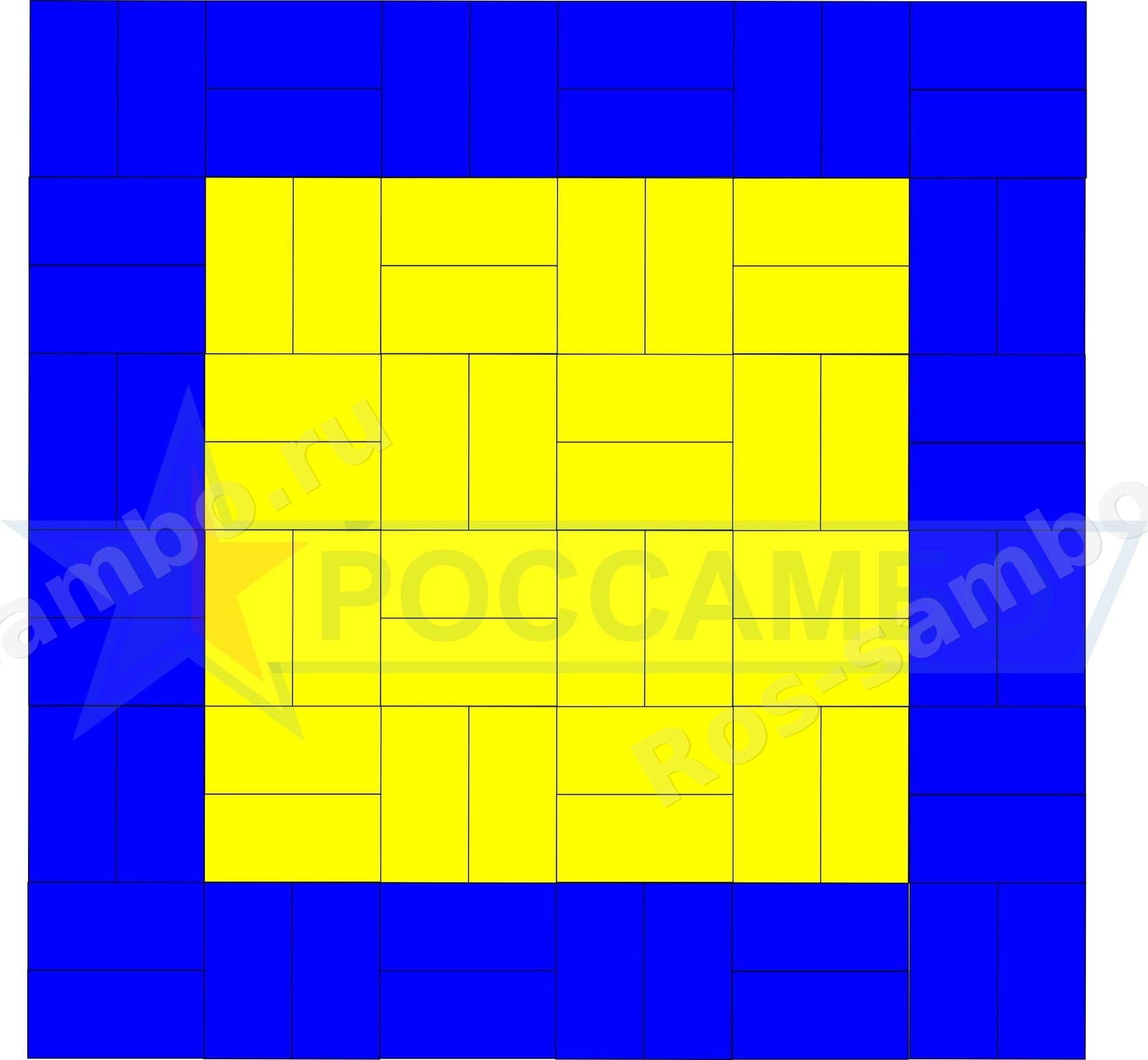 Схема 12×12, маты 2×1 м — вариант 1