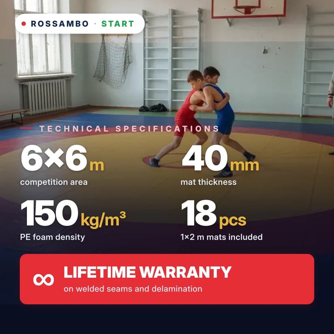START wrestling mat 6×6×0.04 m