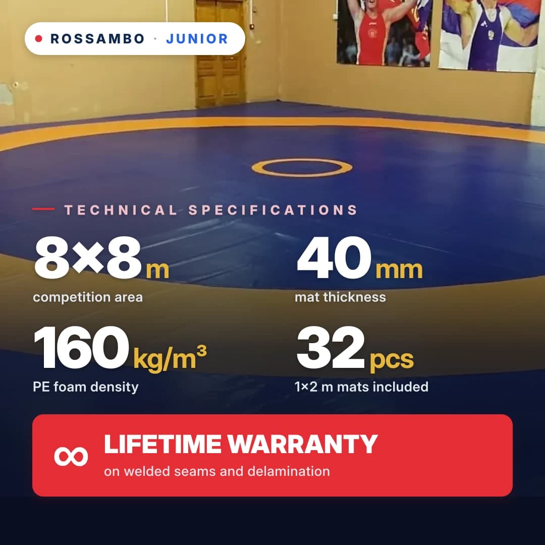 JUNIOR wrestling mat 8×8×0.04 m