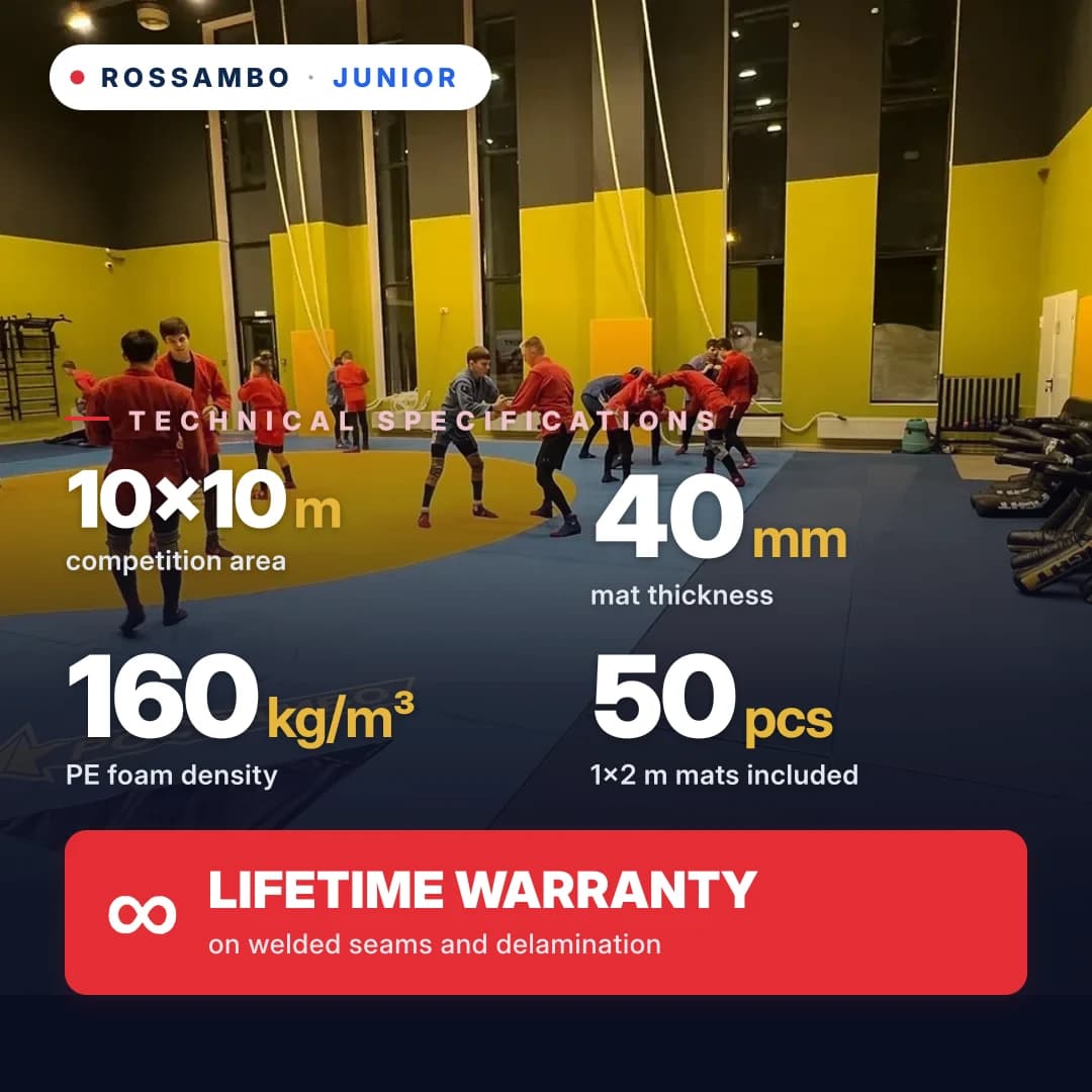 JUNIOR wrestling mat 10×10×0.04 m