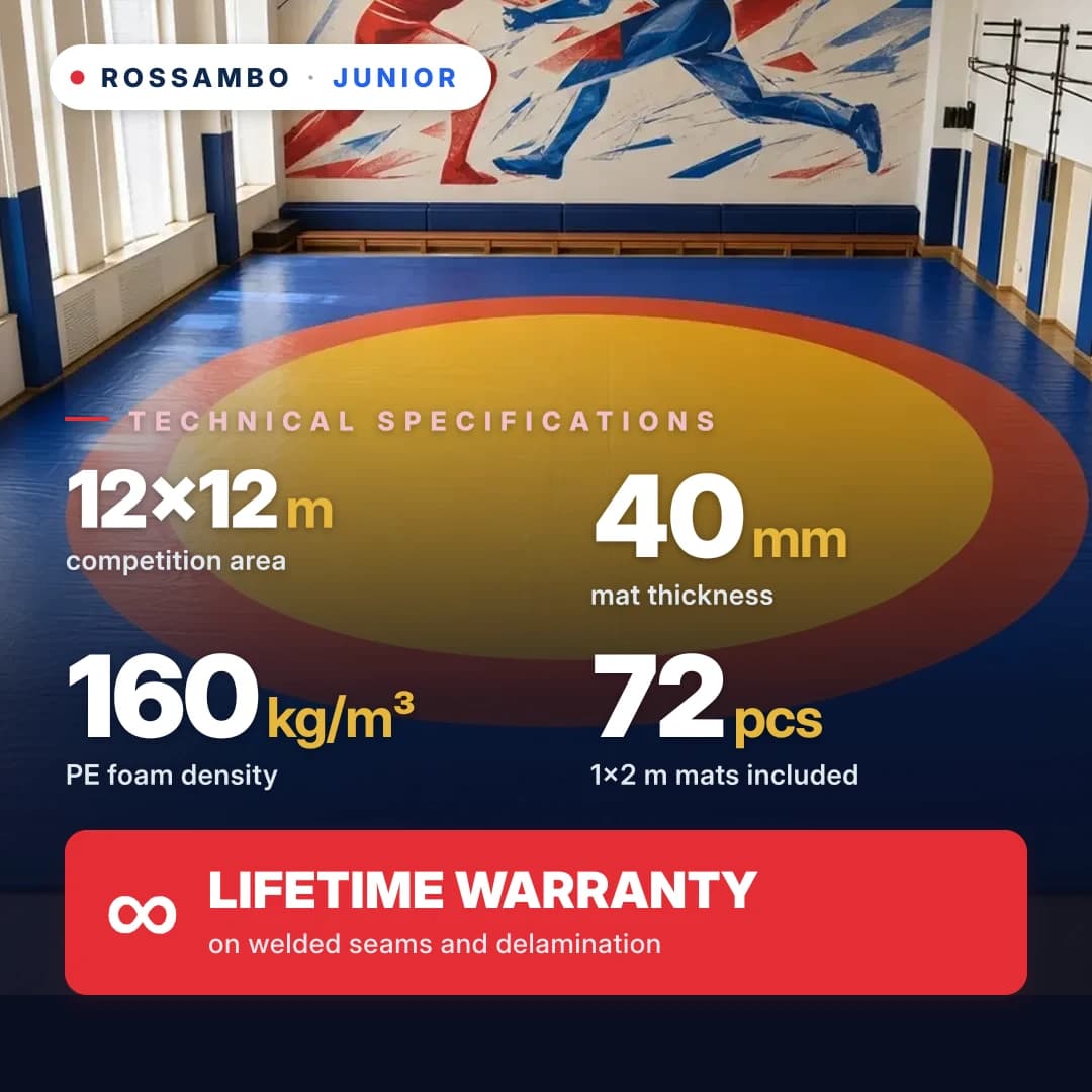 JUNIOR wrestling mat 12×12×0.04 m