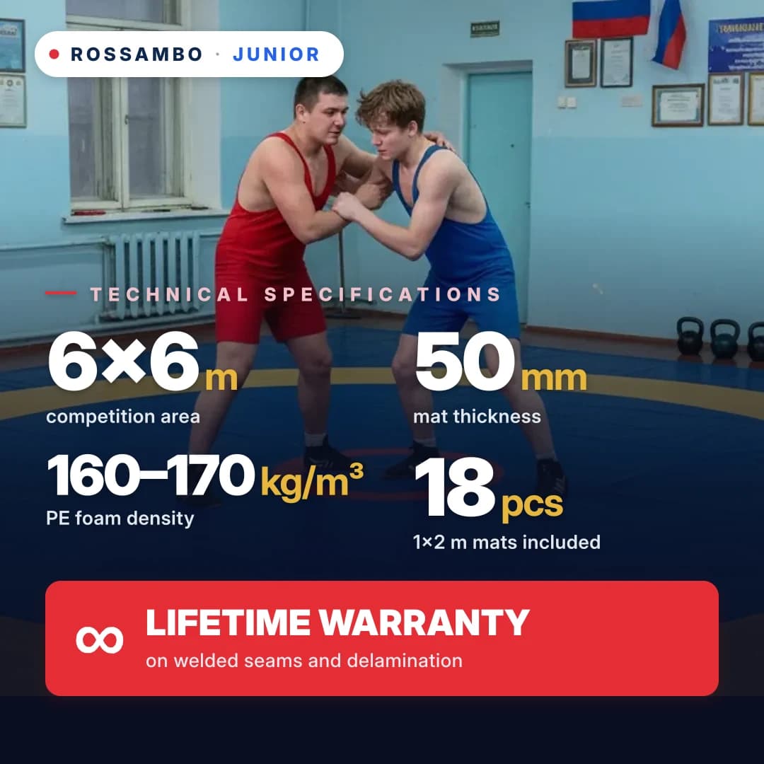 JUNIOR wrestling mat 6×6×0.05 m
