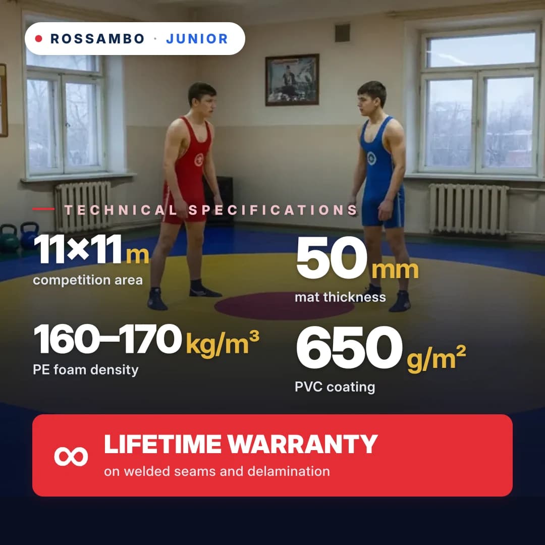 JUNIOR wrestling mat 11×11×0.05 m