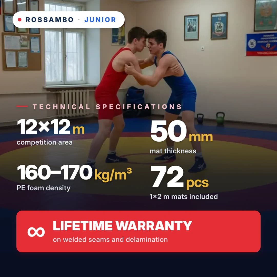 JUNIOR wrestling mat 12×12×0.05 m