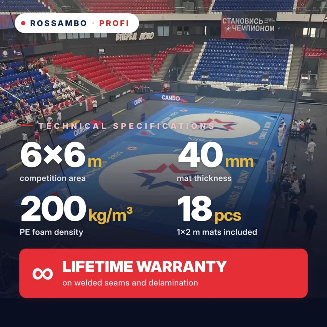 PROFI wrestling mat 6×6×0.04 m