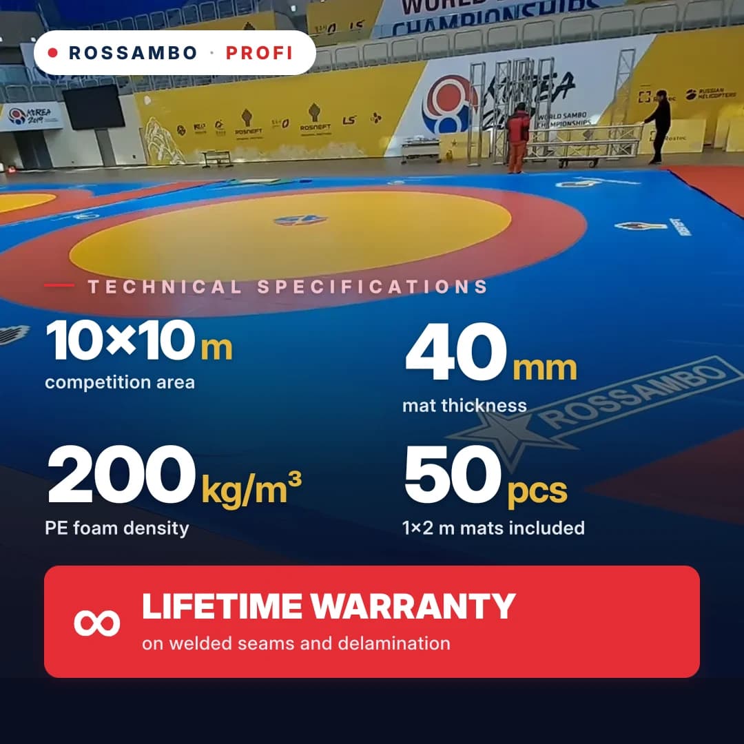 PROFI wrestling mat 10×10×0.04 m