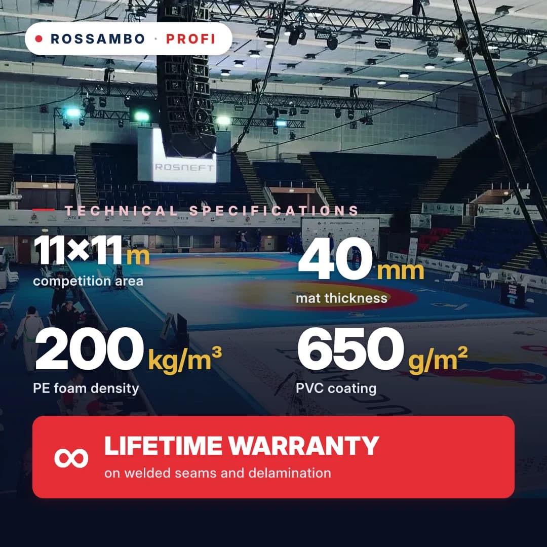 PROFI wrestling mat 11×11×0.04 m