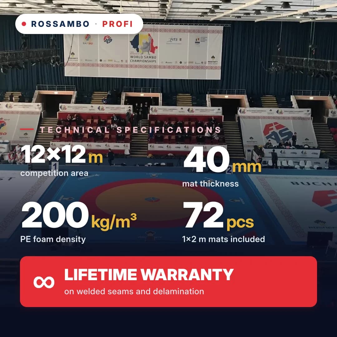 PROFI wrestling mat 12×12×0.04 m
