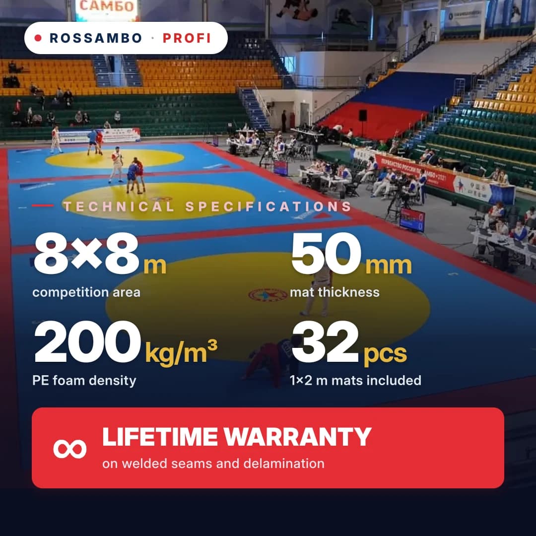 PROFI wrestling mat 8×8×0.05 m