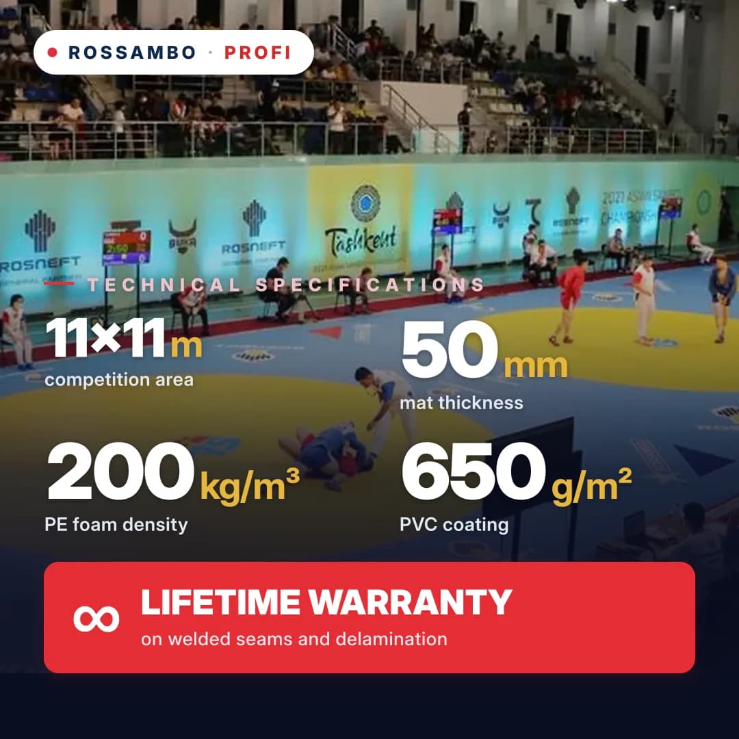 PROFI wrestling mat 11×11×0.05 m