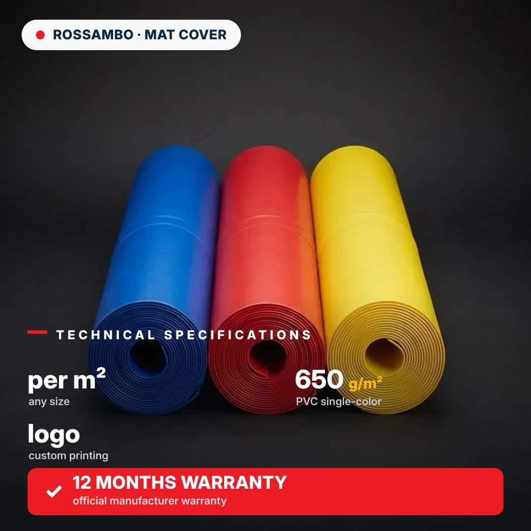 Mat cover for wrestling mat, custom size, single-color