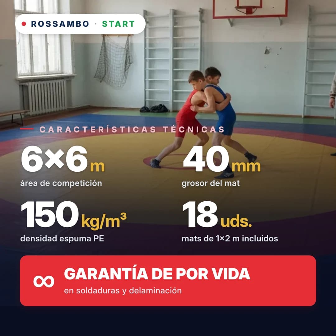 Tapiz de lucha START 6×6×0,04 m