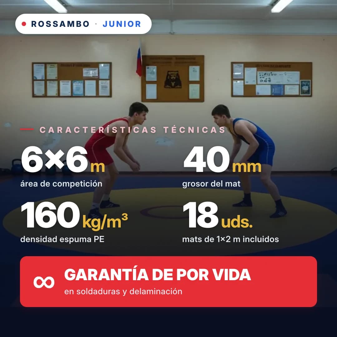 Tapiz de lucha JUNIOR 6×6×0,04 m