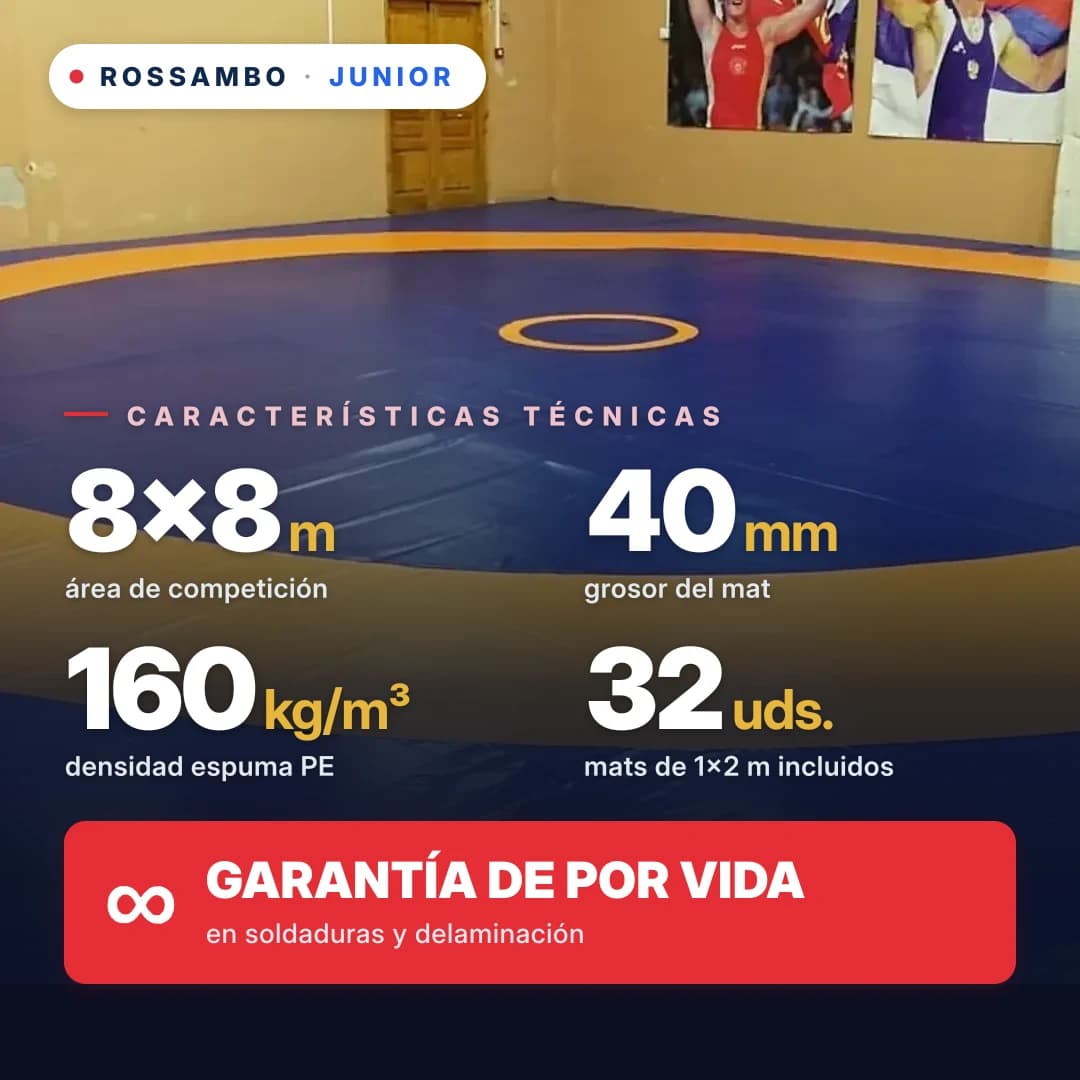 Tapiz de lucha JUNIOR 8×8×0,04 m