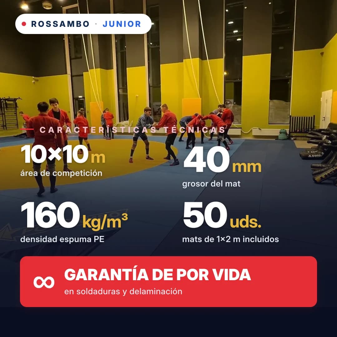 Tapiz de lucha JUNIOR 10×10×0,04 m