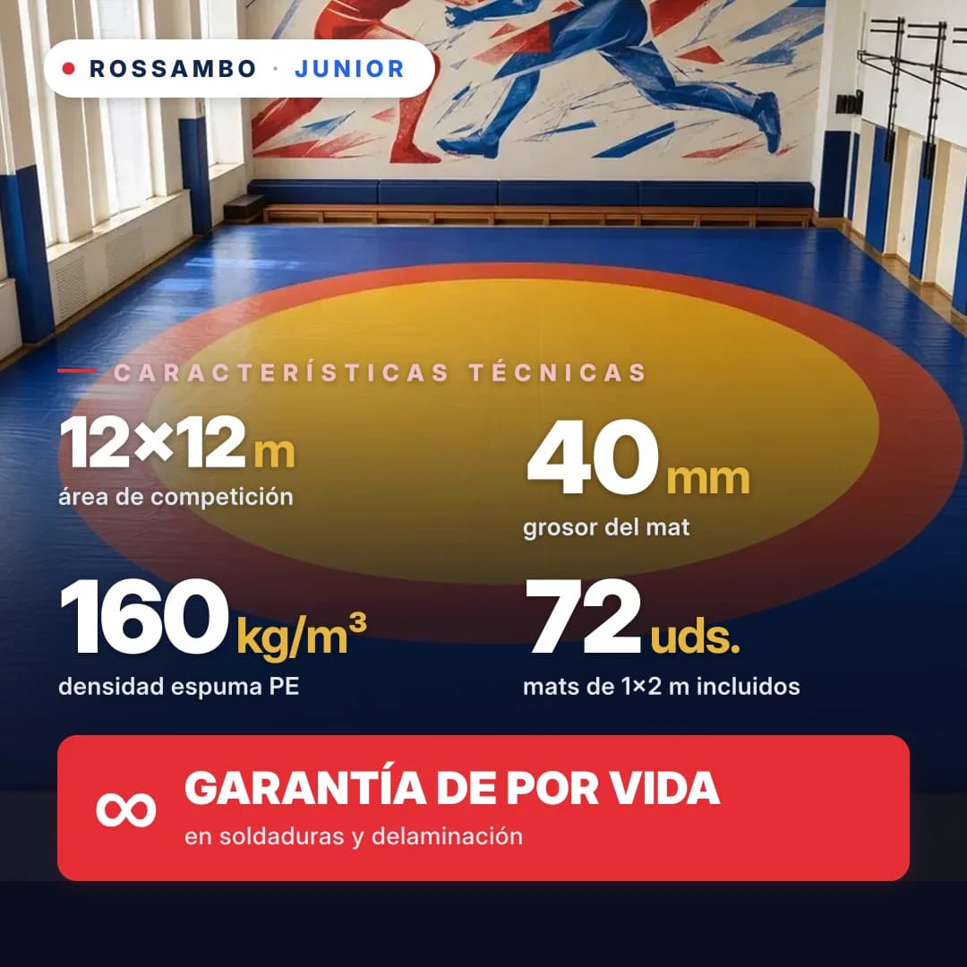 Tapiz de lucha JUNIOR 12×12×0,04 m