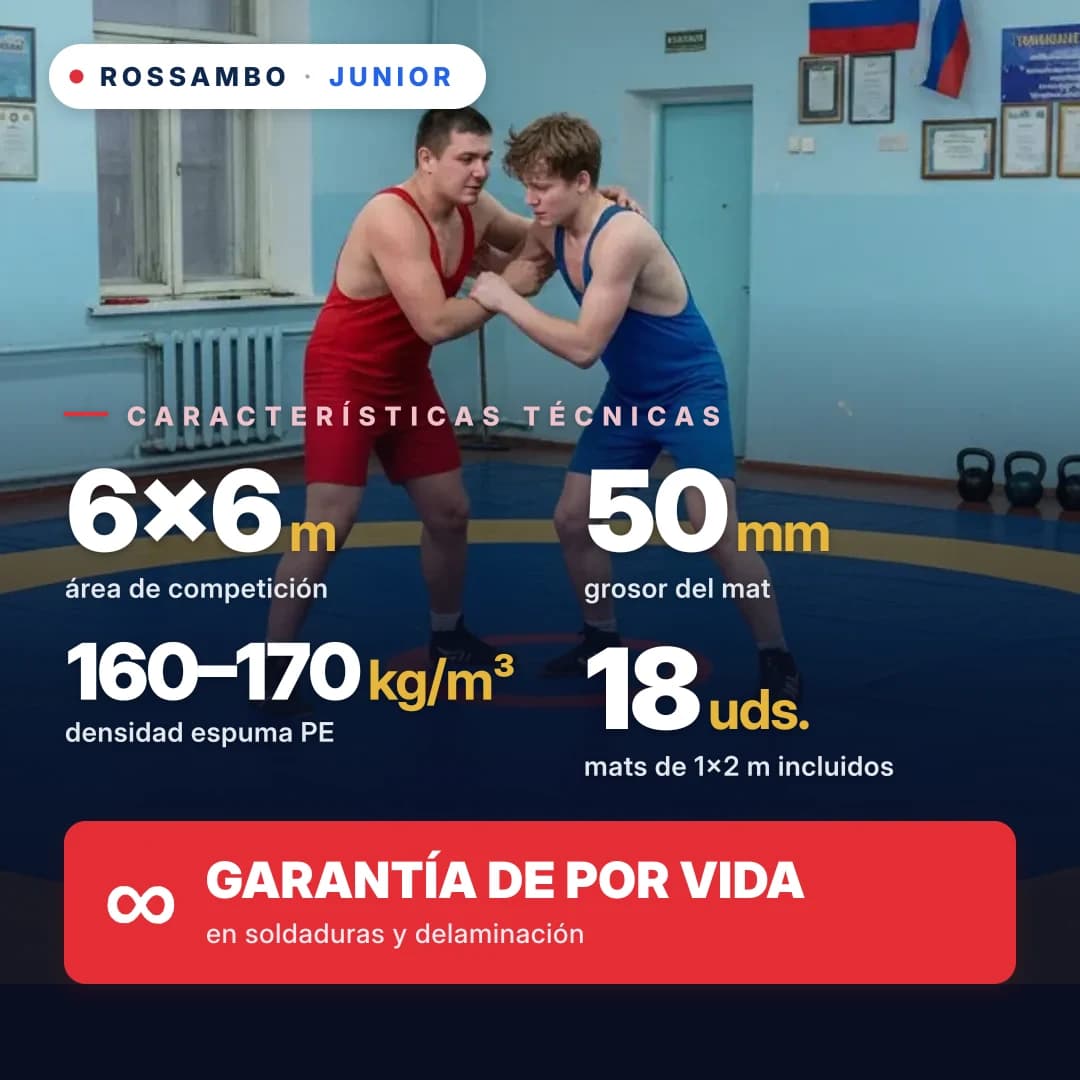 Tapiz de lucha JUNIOR 6×6×0,05 m