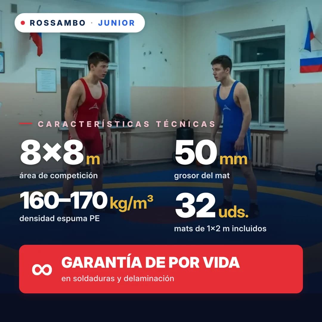 Tapiz de lucha JUNIOR 8×8×0,05 m
