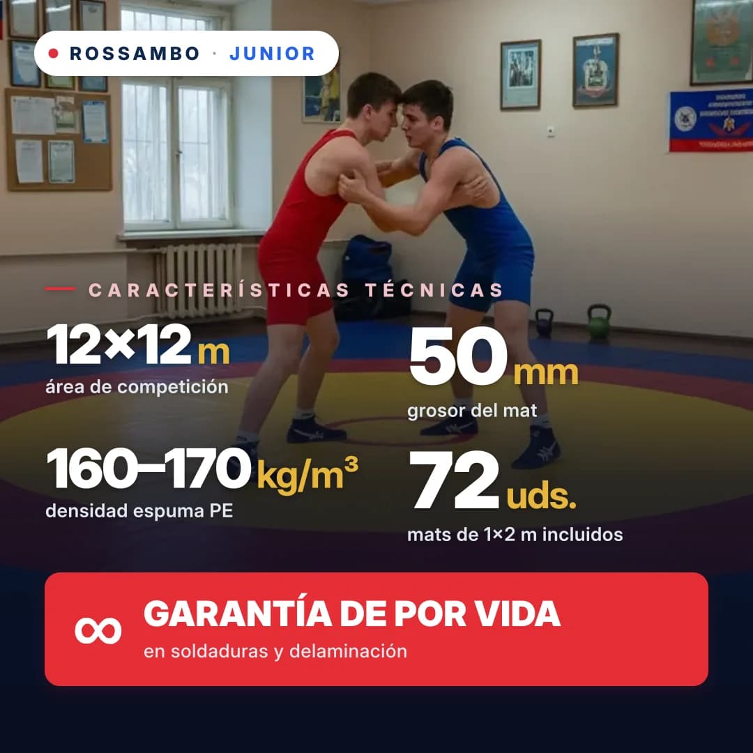 Tapiz de lucha JUNIOR 12×12×0,05 m