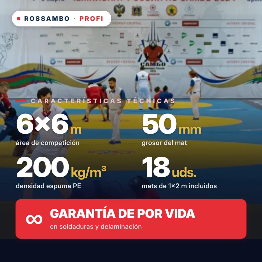 Tapiz de lucha PROFI 6×6×0,05 m