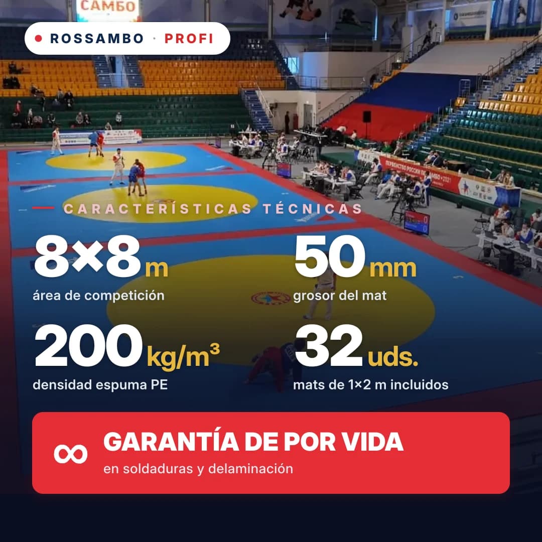 Tapiz de lucha PROFI 8×8×0,05 m