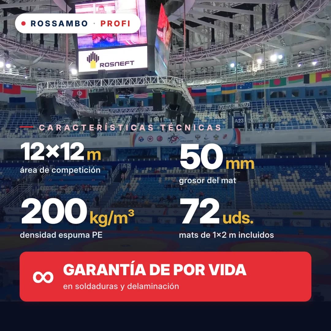 Tapiz de lucha PROFI 12×12×0,05 m
