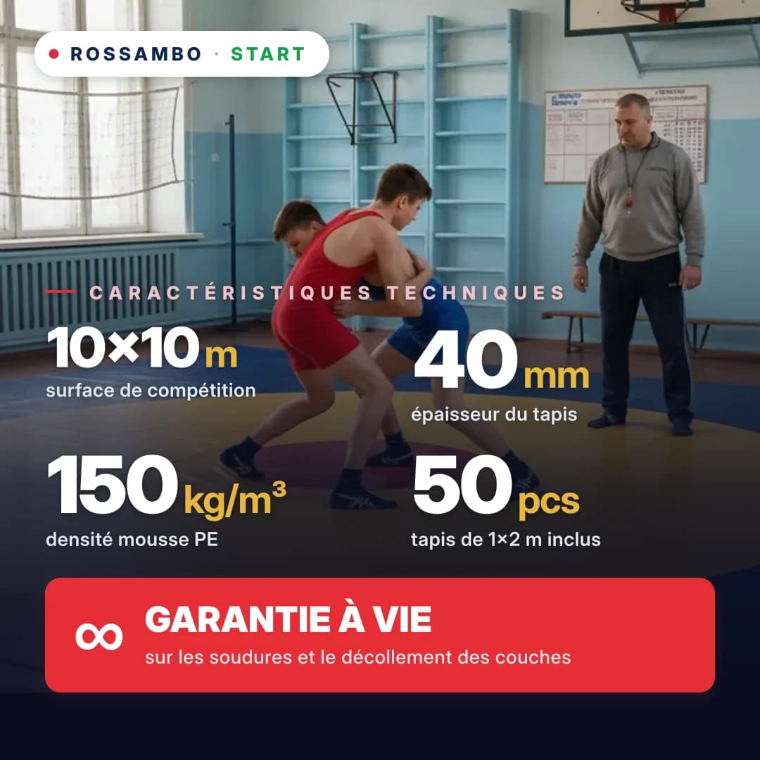 Tapis de lutte START 10×10×0,04 m