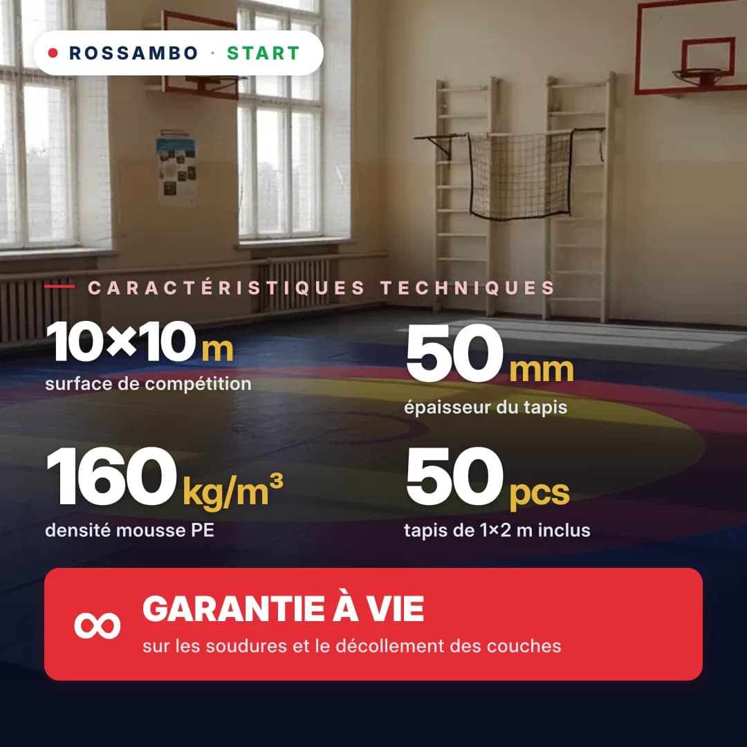 Tapis de lutte START 10×10×0,05 m