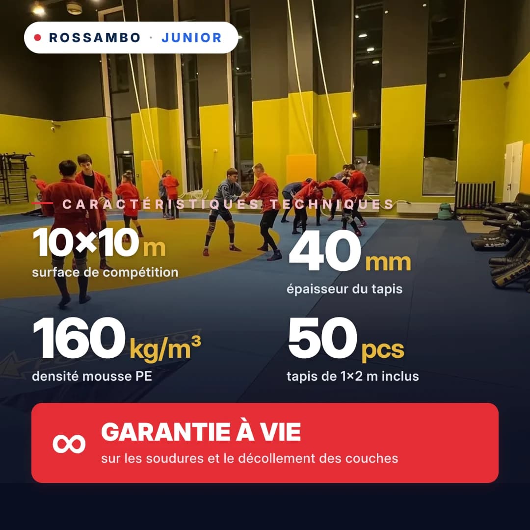 Tapis de lutte JUNIOR 10×10×0,04 m