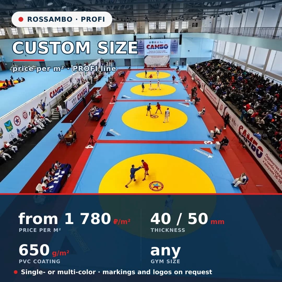 PROFI wrestling mat — custom size (per m²)