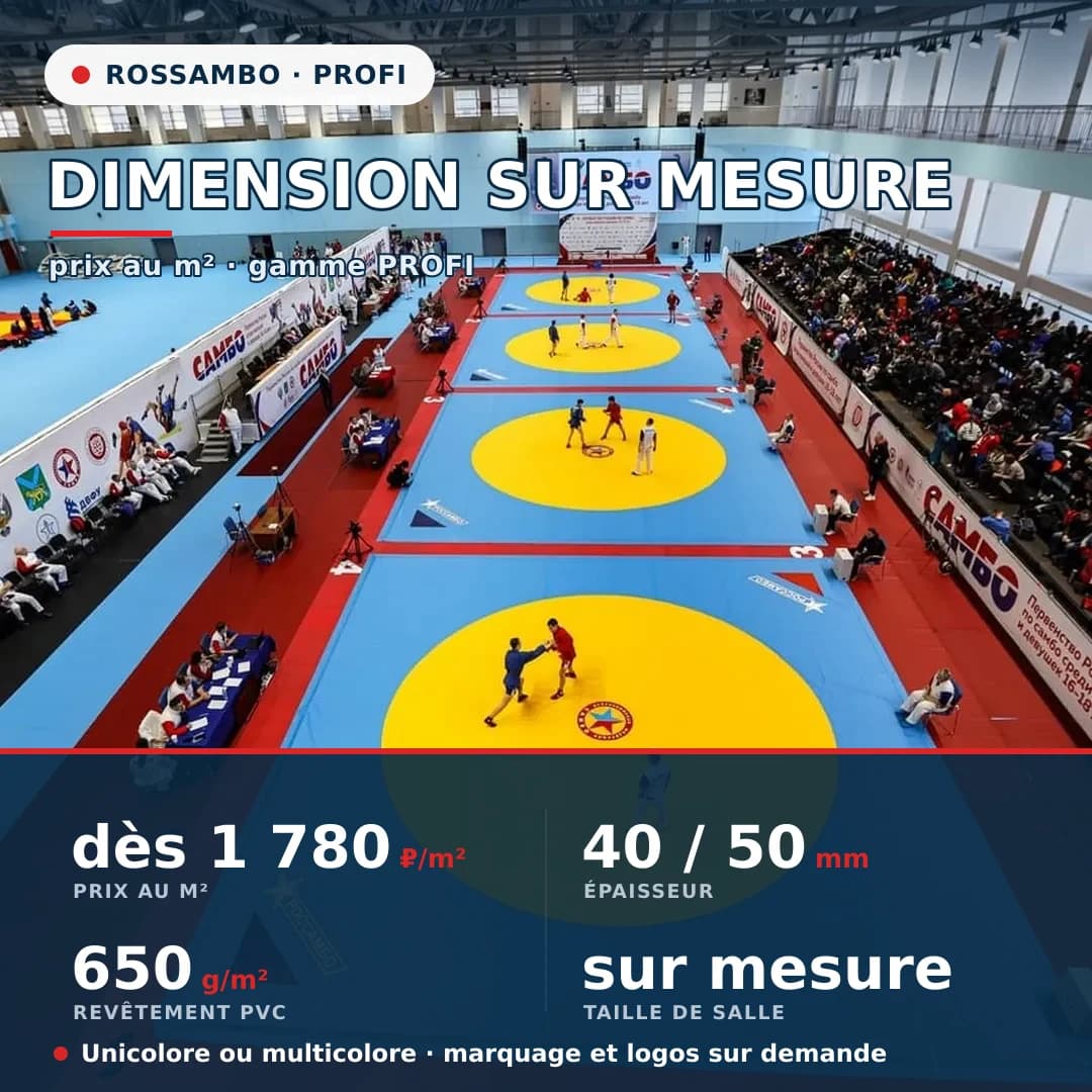 Tapis de lutte PROFI — dimensions sur mesure (prix au m²)