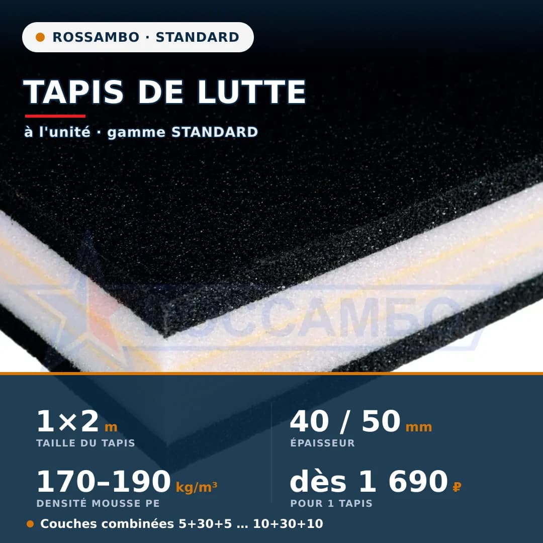 Tapis de lutte STANDARD (5+30+5) 1×2×0,04 m