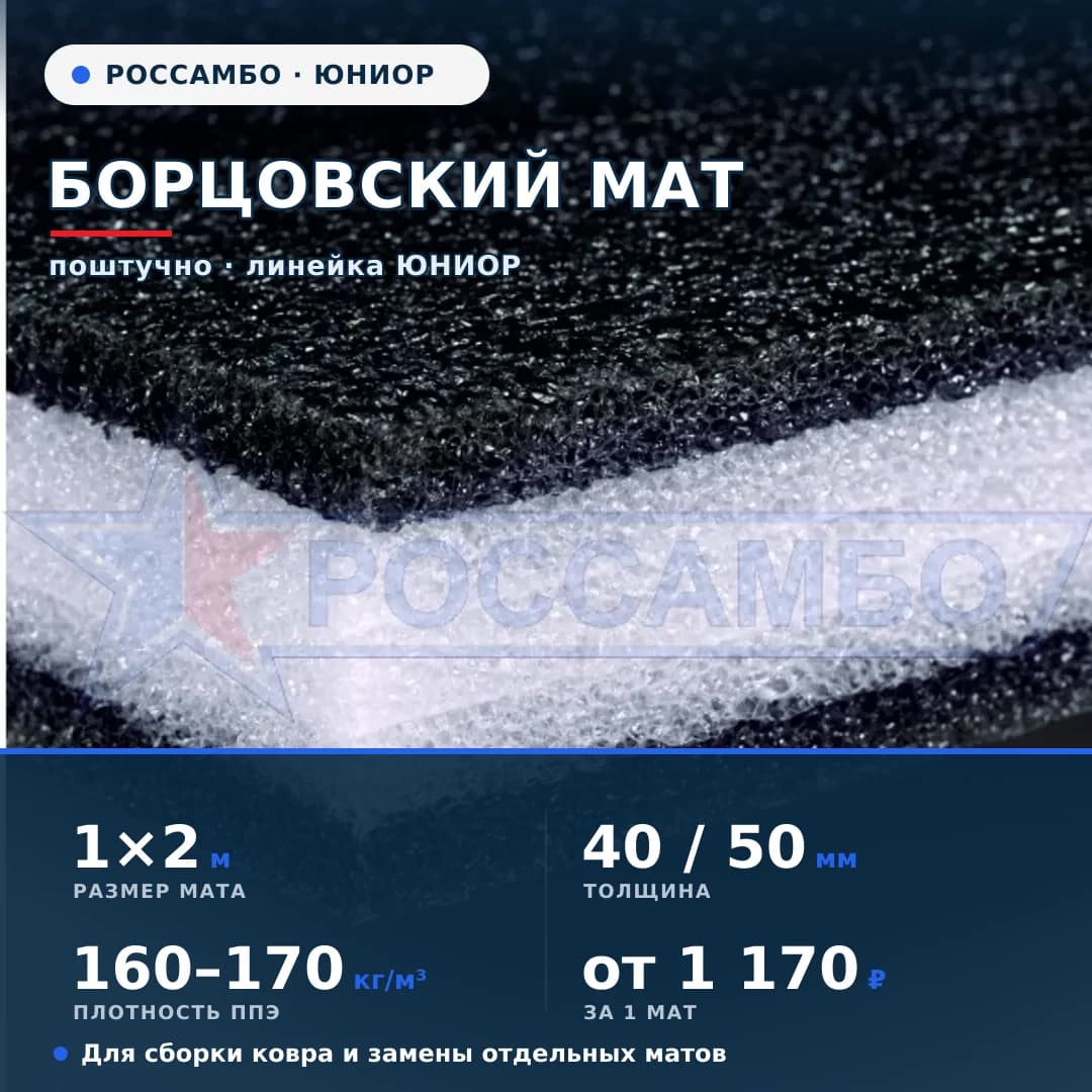 Мат борцовский ЮНИОР 1×2×0,04 м