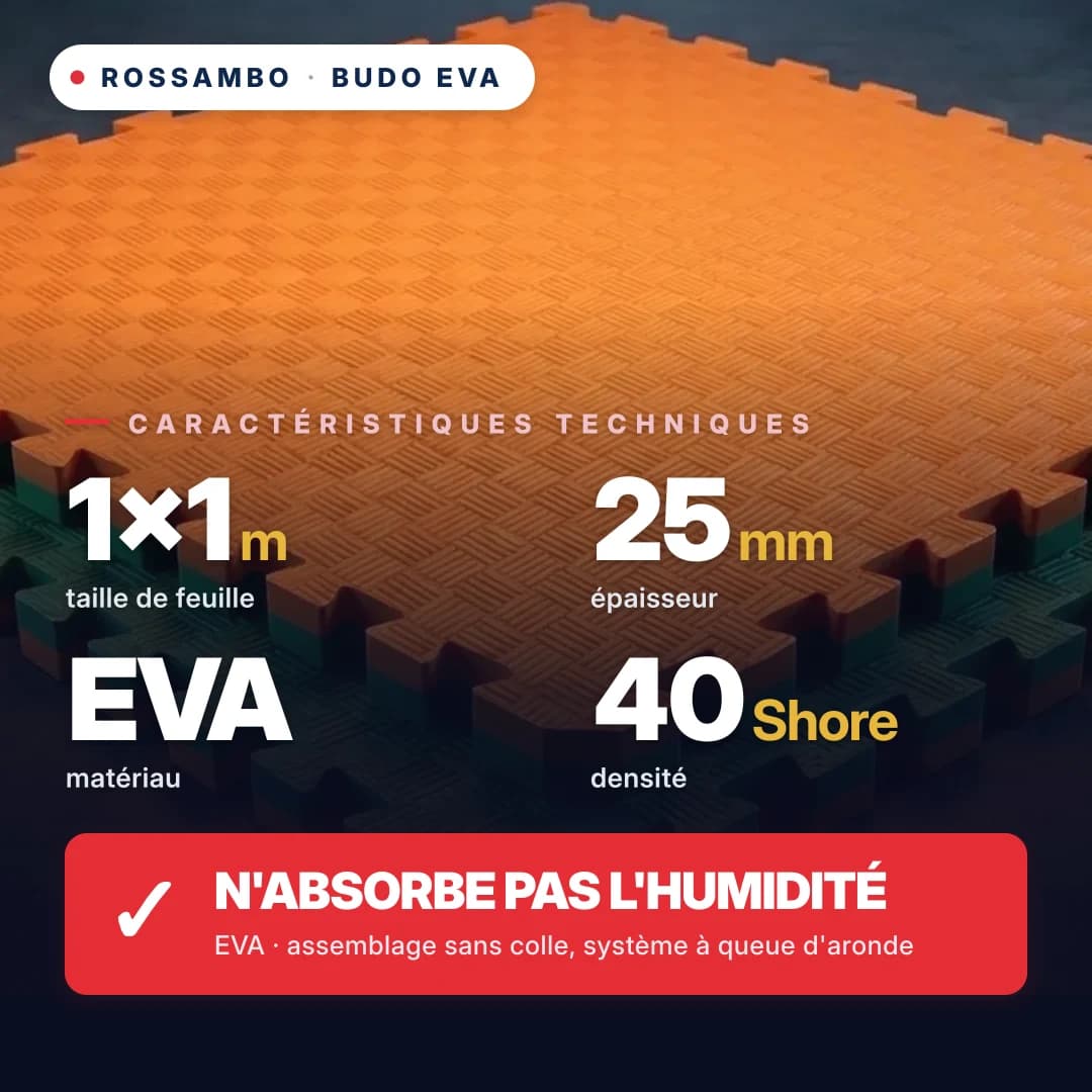 Tapis budo EVA, épaisseur 25 mm