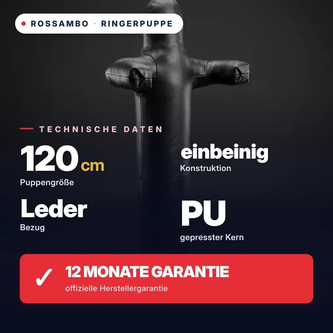 Ringerpuppe einbeinig, Leder, 120 cm