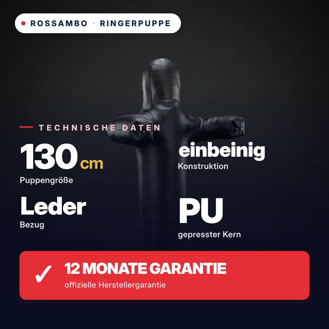 Ringerpuppe einbeinig, Leder, 130 cm