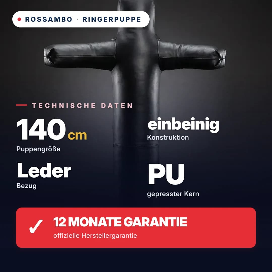 Ringerpuppe einbeinig, Leder, 140 cm