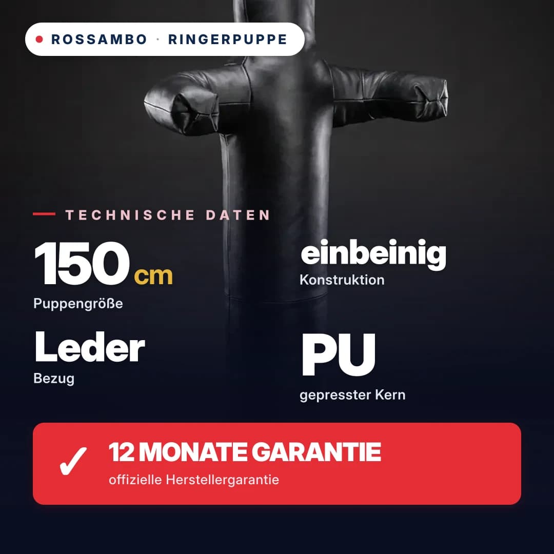 Ringerpuppe einbeinig, Leder, 150 cm