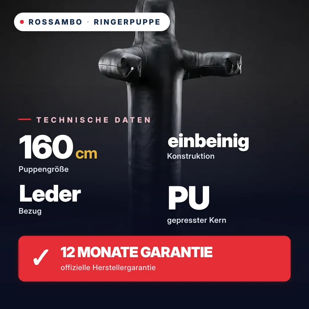 Ringerpuppe einbeinig, Leder, 160 cm