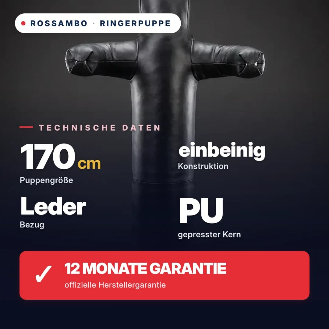 Ringerpuppe einbeinig, Leder, 170 cm