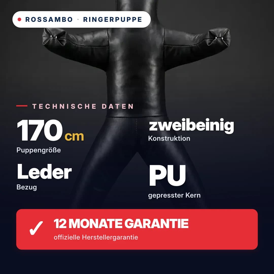 Ringerdummy zweibeinig, Leder, 170 cm