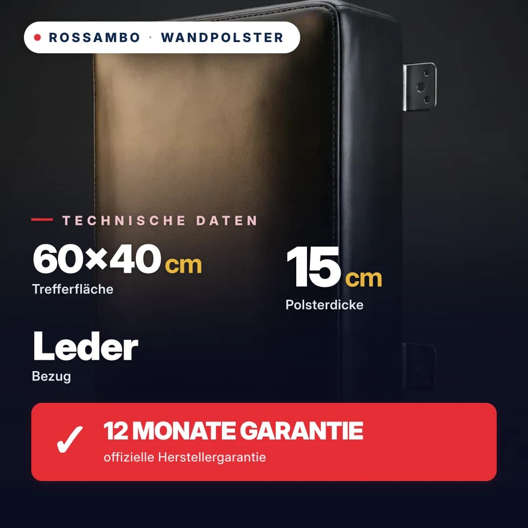 Wandpolster Rechteckig, Leder, 60×40×15 cm