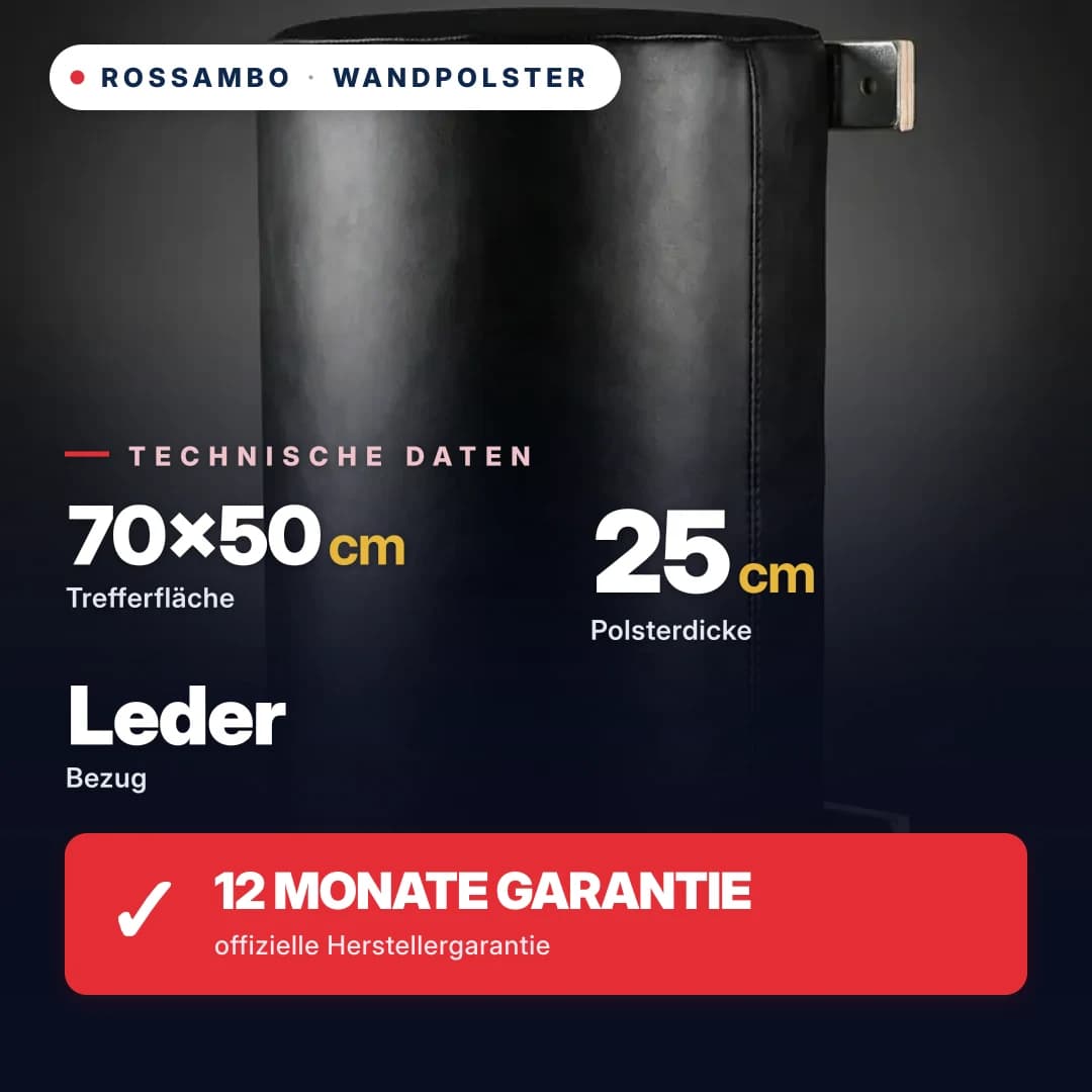 Wandpolster Halbrund, Leder, 70×50×25 cm