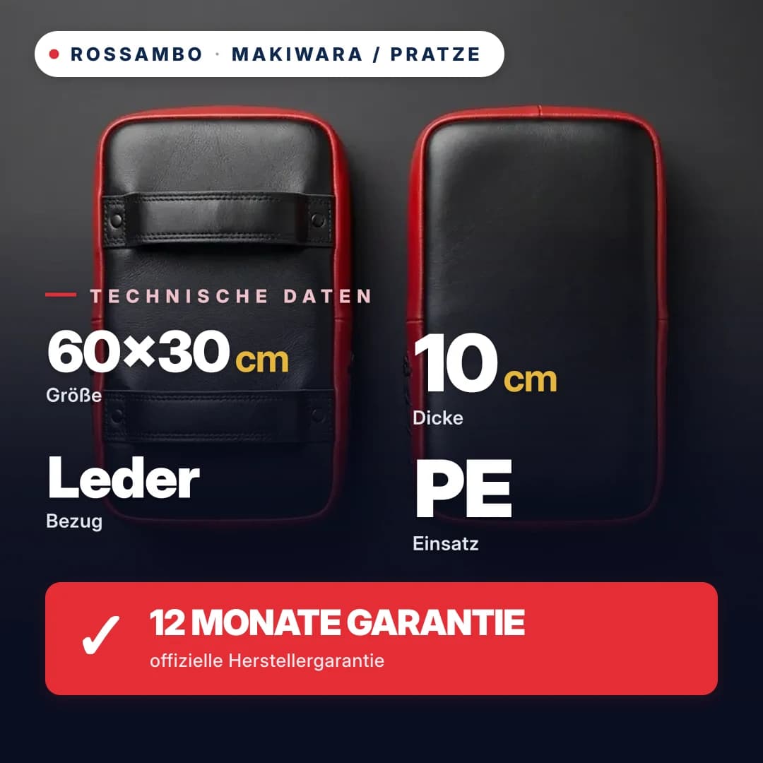 Schlagpolster rechteckig, Leder, 60×30×10 cm