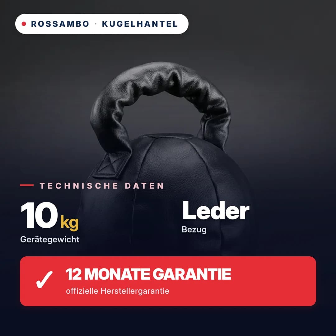 Kettlebell, Leder, 10 kg