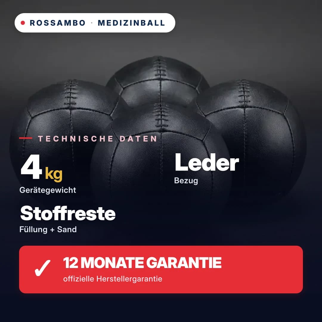 Medizinball, Leder, 4 kg
