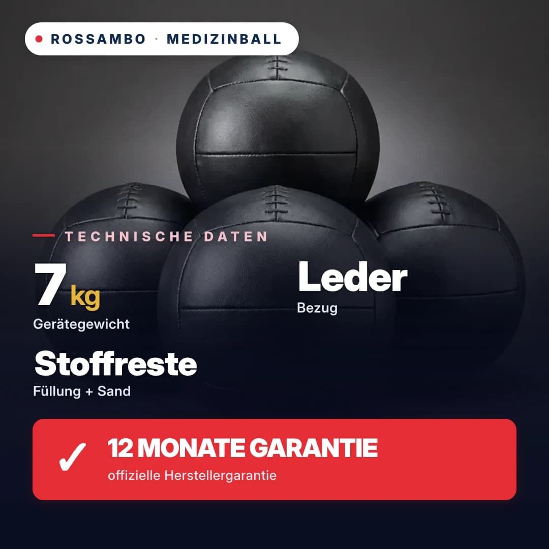 Medizinball, Leder, 7 kg