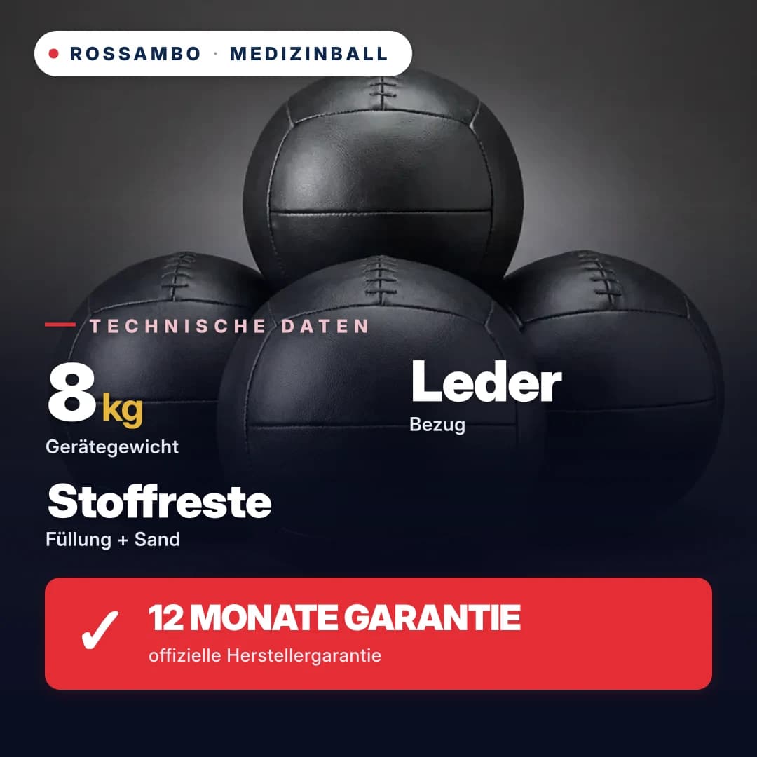 Medizinball, Leder, 8 kg