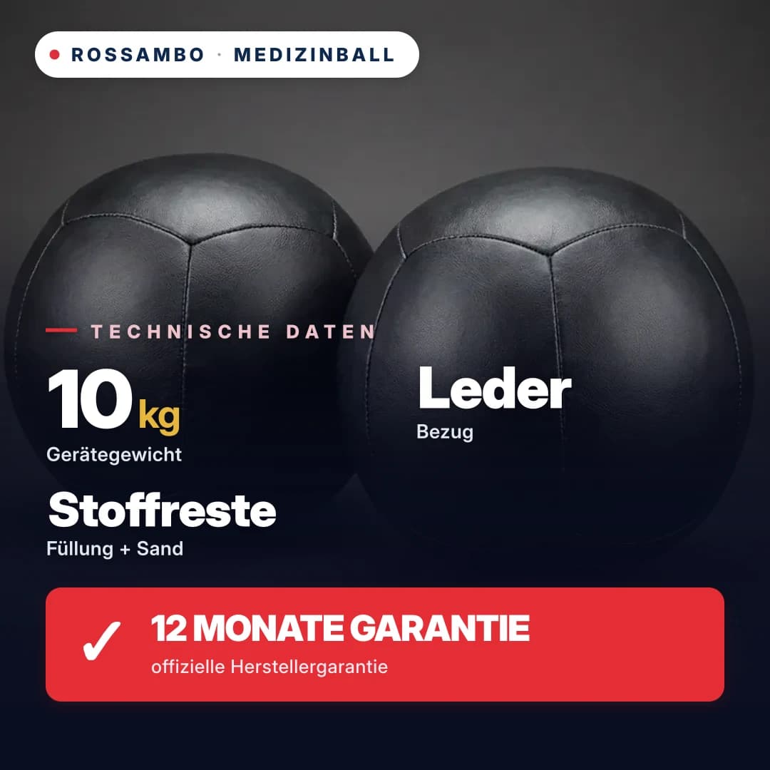 Medizinball, Leder, 10 kg